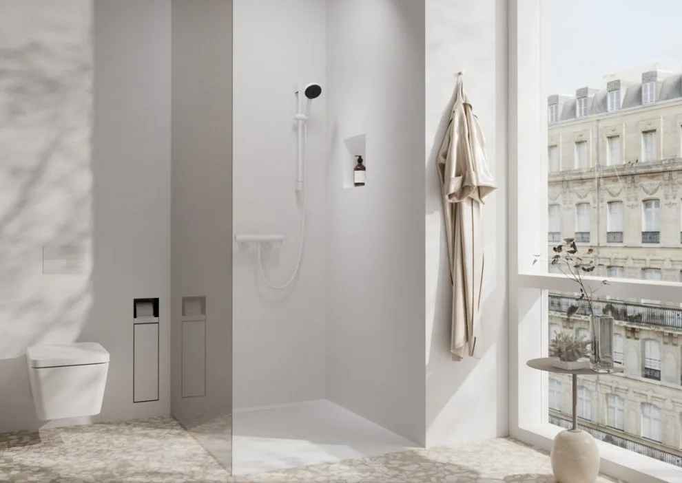 Смеситель для душа Hansgrohe Tecturis E 73620700 белый матовый Sancos — официальный сайт