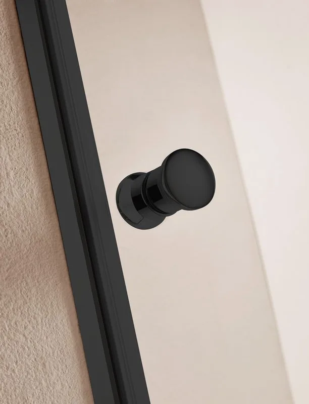 Душевая дверь в нишу Cezares Eco ECO-O-B-1-60-C-NERO профиль черный, стекло прозрачное Sancos — официальный сайт