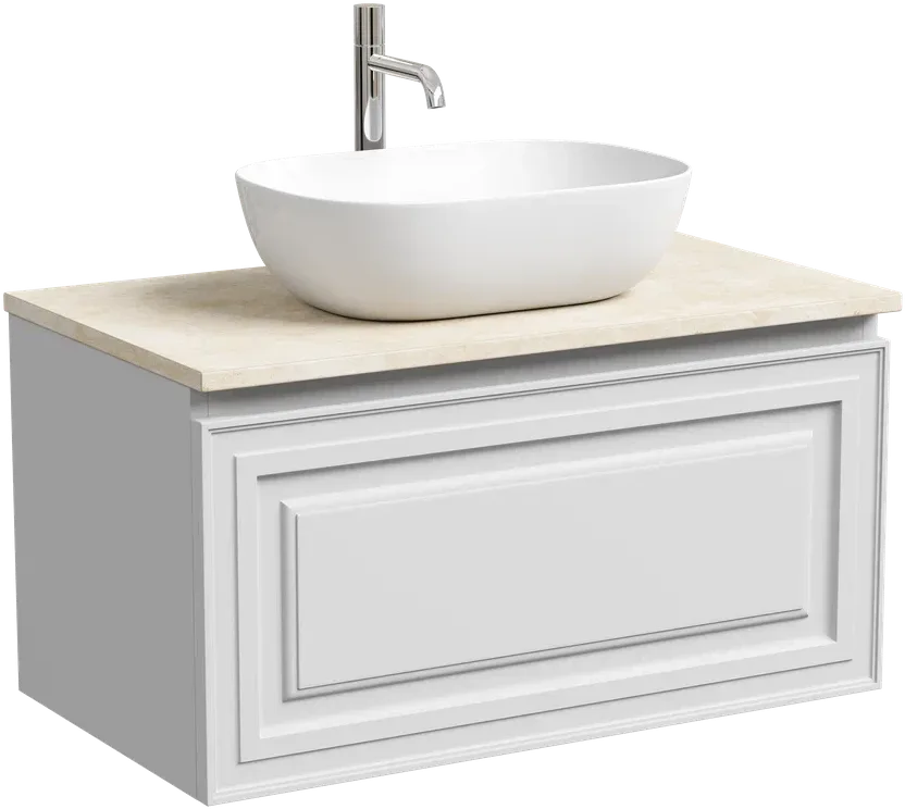 Тумба с раковиной Sancos Very 80 см, bianco, столешница бежевая, раковина CN6009 Sancos — официальный сайт