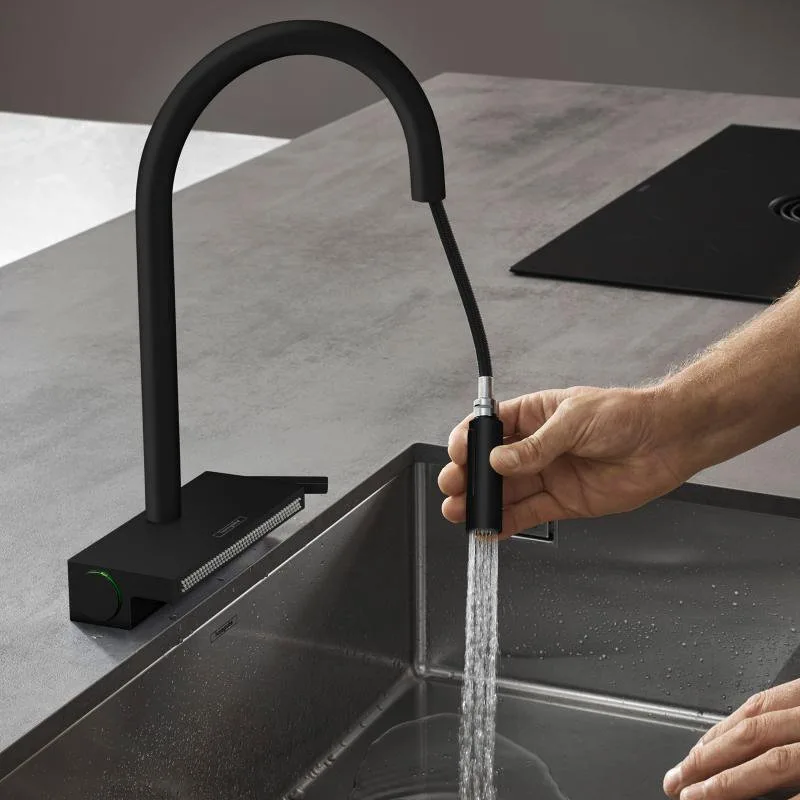 Смеситель для кухни Hansgrohe Aquno Select M81 73831670 матовый черный Sancos — официальный сайт