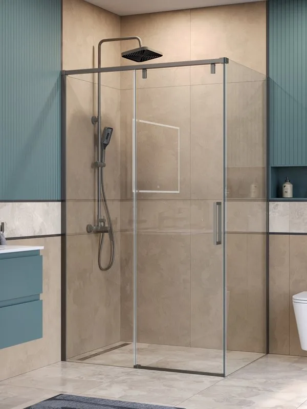 Душевой уголок BelBagno Soft Close-1 AH-1-120/90-C-GM профиль оружейная сталь Sancos — официальный сайт