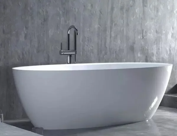 Ванна из искусственного камня Salini Alda 170x80 см, отдельностоящая, матовая белая, овальная, со сл Sancos — Оригинал
