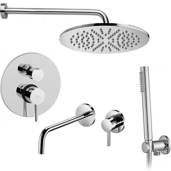 Комплект для ванной Paffoni Light KITLIG018CR006 С ВНУТРЕННЕЙ ЧАСТЬЮ, хром Sancos — Оригинал
