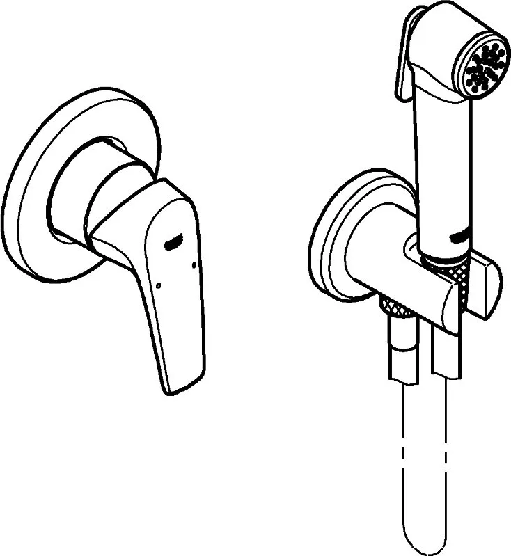 Гигиенический душ Grohe BauFlow 29328000 со смесителем, С ВНУТРЕННЕЙ ЧАСТЬЮ, хром Sancos — официальный сайт