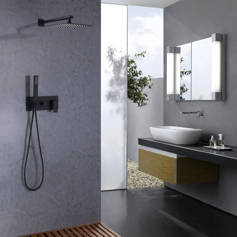 Душевой комплект Abber Daheim AF8218B, С ВНУТРЕННЕЙ ЧАСТЬЮ, черный матовый Sancos — официальный сайт