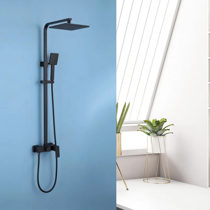 Душевая стойка Abber Daheim AF8220B, черная матовая Sancos — официальный сайт