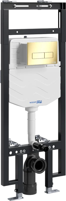 Система инсталляции для унитазов Wasserkraft Dinkel 58TLT.010.ME.PG03, с кнопкой смыва золото Sancos — официальный сайт
