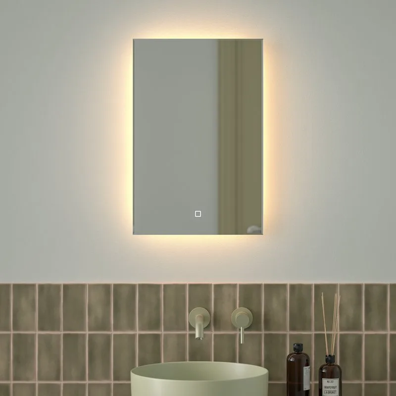Зеркало Defesto Glow DF 2512S 40х60 с LED-подсветкой, 3000 K, сенсорный выключатель