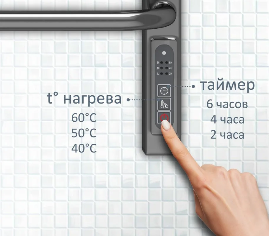 Полотенцесушитель электрический AQUATEK Бетта П7 50x70 хром Sancos — официальный сайт