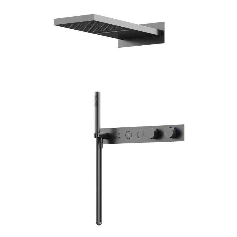 Душевой комплект Sancos Linn SC9023GG С ВНУТРЕННЕЙ ЧАСТЬЮ, вороненая сталь Sancos — официальный сайт