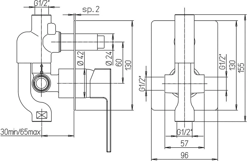 Встраиваемый смеситель Paini Dax 84CR6911R С ВНУТРЕННЕЙ ЧАСТЬЮ Sancos — официальный сайт