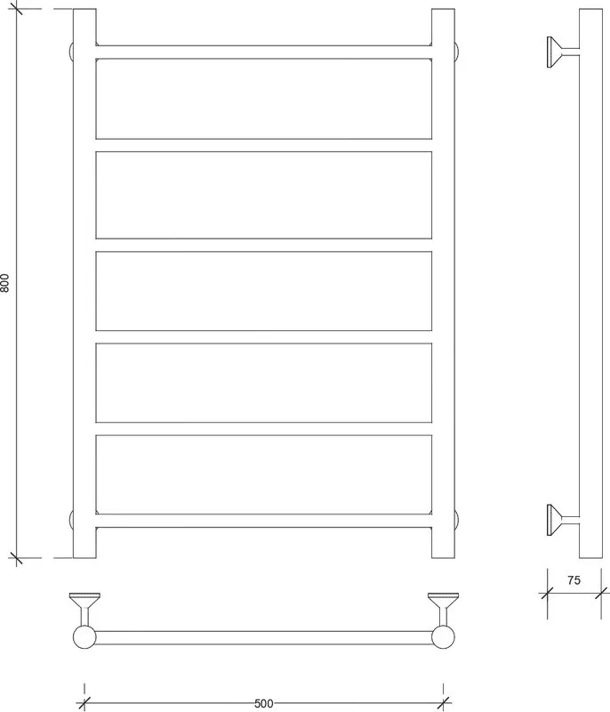 Полотенцесушитель водяной Secado Триада 1 50x80 золотой глянцевый Sancos — официальный сайт