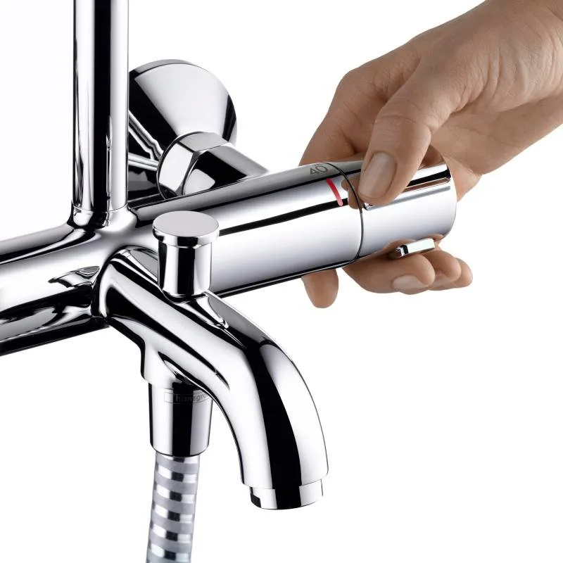 Душевая стойка Hansgrohe Vernis Blend 26274000 Showerpipe 200 1jet, с термостатом, хром Sancos — официальный сайт