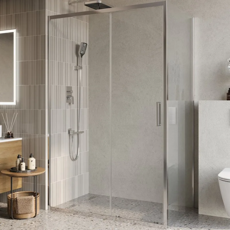 Душевой уголок BelBagno Luce AH-1-130/80-C-Cr профиль хром, стекло прозрачное Sancos — официальный сайт