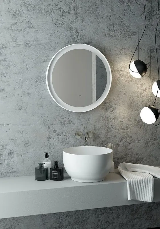Зеркало круглое Art&Max Napoli 60 белое Sancos — официальный сайт
