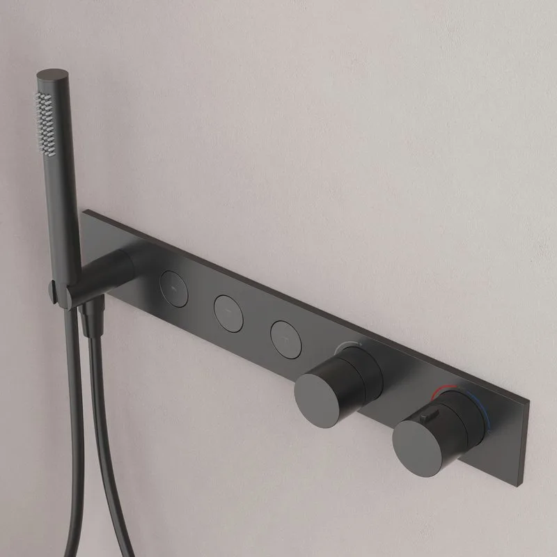 Душевой комплект Sancos Linn SC9023MB С ВНУТРЕННЕЙ ЧАСТЬЮ, черный матовый Sancos — официальный сайт