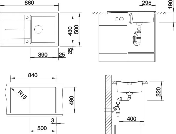Мойка кухонная Blanco Metra 5S 525918 черная Sancos — официальный сайт