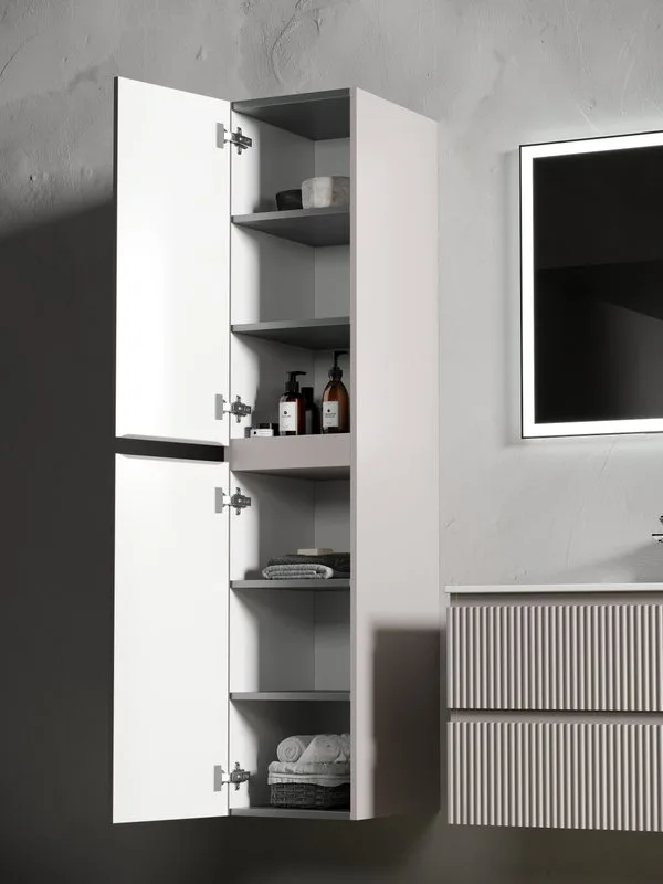 Шкаф-пенал для ванной Sancos Snob R 35 см, универсальный, Doha soft (пыльная роза) Sancos — официальный сайт