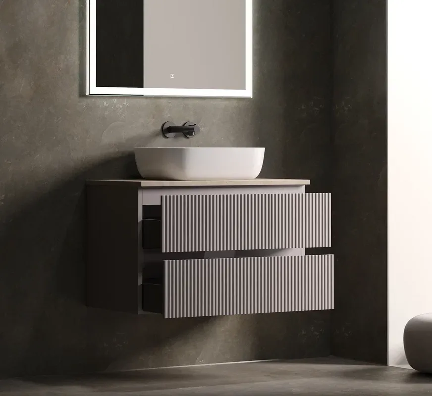 Тумба с раковиной Sancos Snob R 100 см, doha soft, столешница бежевая, раковина CN6008 Sancos — официальный сайт