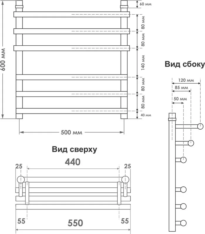 Полотенцесушитель водяной Indigo Just Shelf LJSHW60-50 серебристый Sancos — официальный сайт