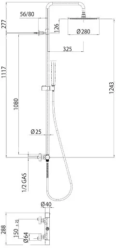 Душевая стойка Bossini Cosmo L10092.073, черный матовый Sancos — официальный сайт