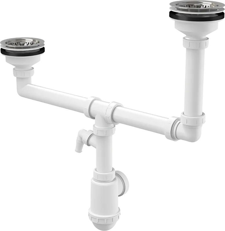 Сифон для мойки AlcaPlast A454P, двойной Sancos — официальный сайт