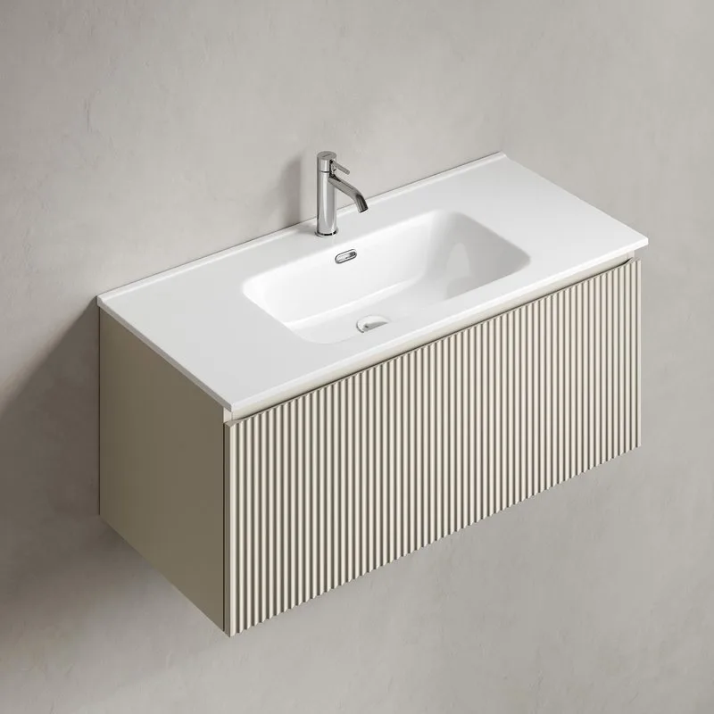 Тумба под раковину Sancos Snob R 1.0 100 подвесная Beige soft (капучино), SNR1.0100CE Sancos — официальный сайт