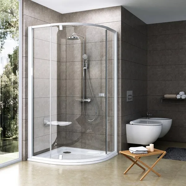 Душевой уголок Ravak Pivot PSKK3-100 Transparent, профиль и ручки белые Sancos — официальный сайт