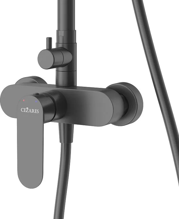 Душевая стойка Cezares Stylus STYLUS-CD-NOP, со смесителем, матовый черный Sancos — официальный сайт