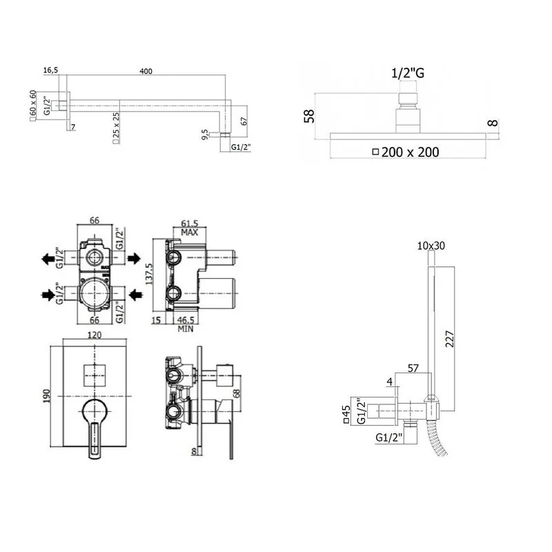 Душевой комплект Paffoni Ringo KITRIN018NO/M, С ВНУТРЕННЕЙ ЧАСТЬЮ, черный матовый Sancos — официальный сайт