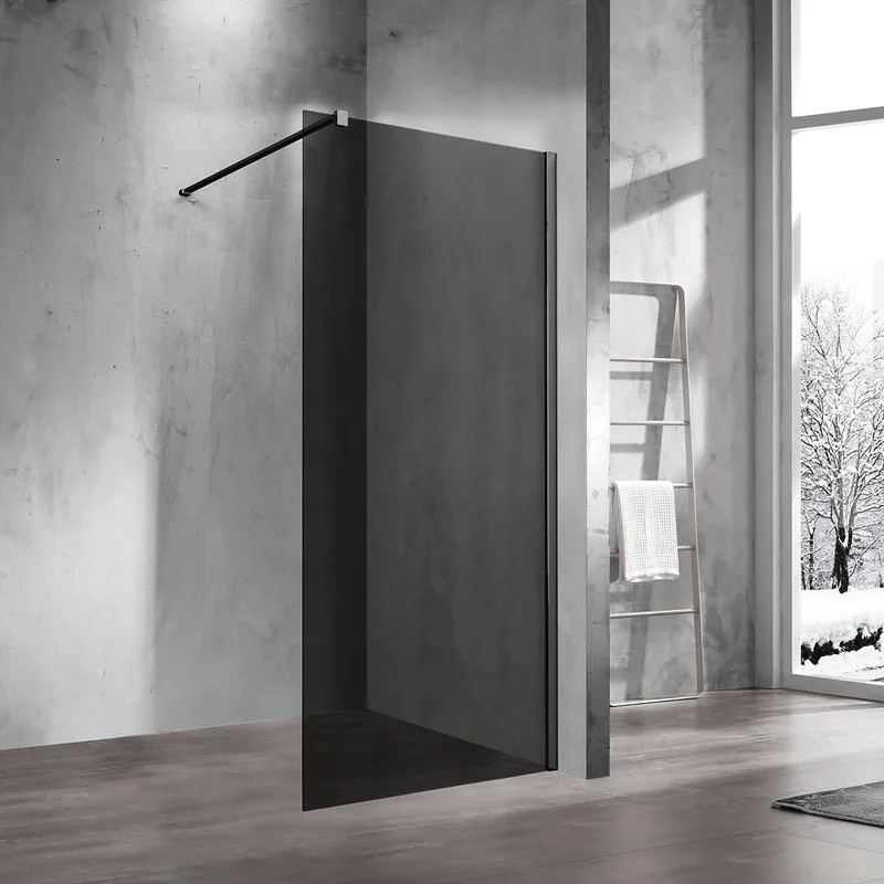 Душевая перегородка Vincea Walk-in VSW-1H900CGB 90 см, профиль матовый чёрный, стекло тонированное Sancos — официальный сайт