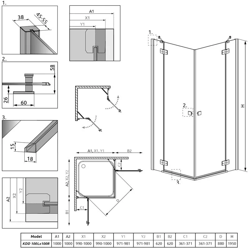 Душевой уголок Radaway Almatea KDD 100x100 Sancos — официальный сайт