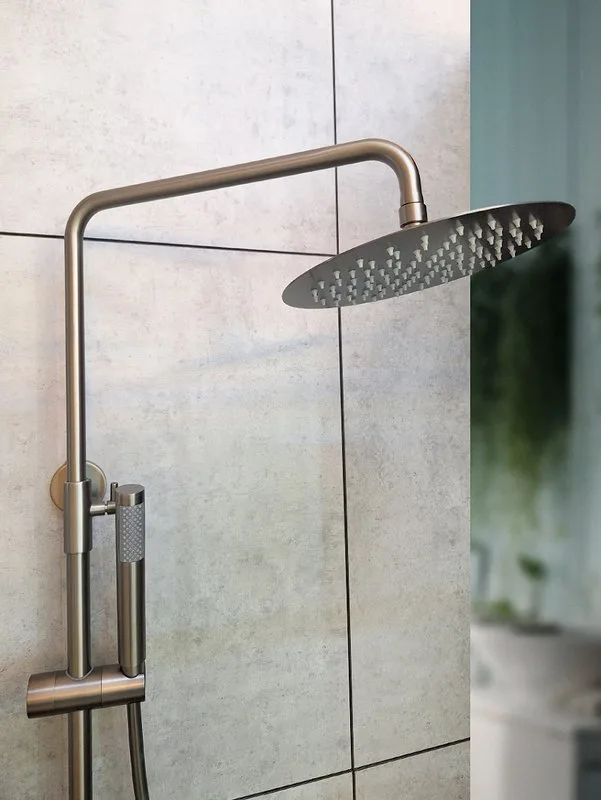 Душевая стойка AltroBagno Unione 030210 GrMt, оружейная сталь Sancos — официальный сайт