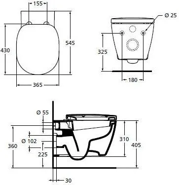 Чаша для унитаза подвесного Ideal Standard Connect E781901 с функцией биде Sancos — официальный сайт