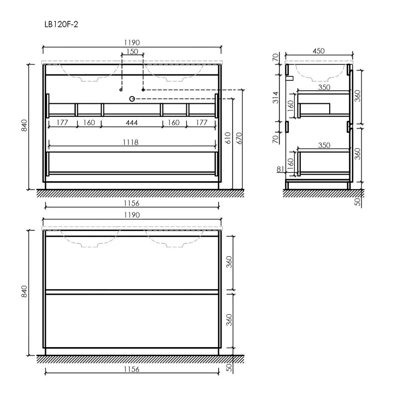 Тумба с раковиной Sancos Libra Floor 120 двойная черная раковина CN7004MB, дуб чарльстон Sancos — официальный сайт