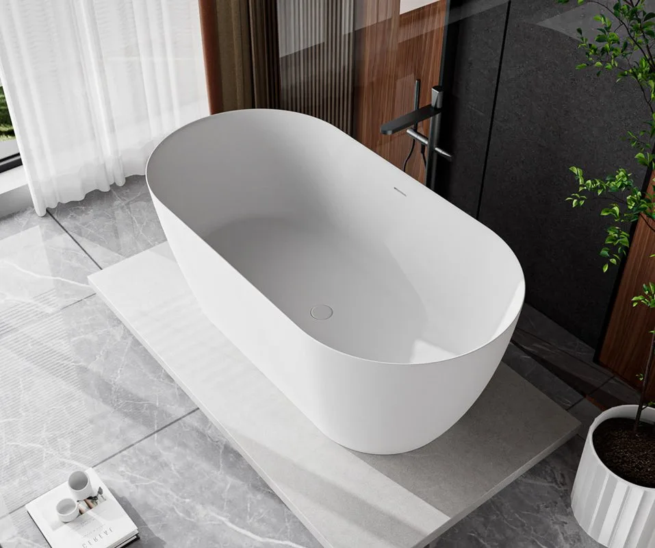 Ванна из искусственного камня Cezares Relax Solid Surface 150x75 см, отдельностоящая, матовая белая, Sancos — официальный сайт