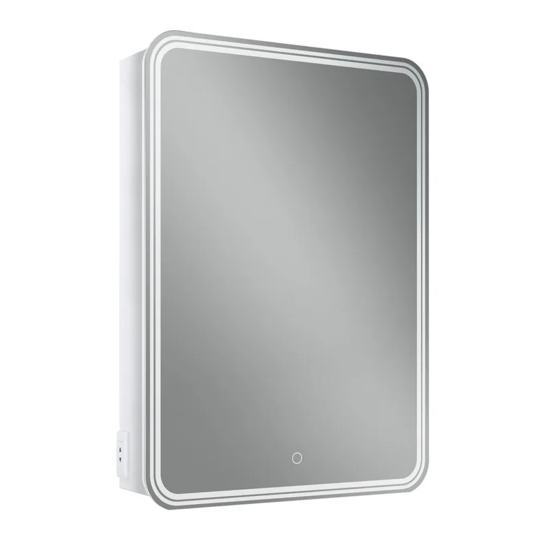 Зеркало-шкаф Art&Max Verona 60х80 L белое, с LED-подсветкой, 6000К Sancos — официальный сайт