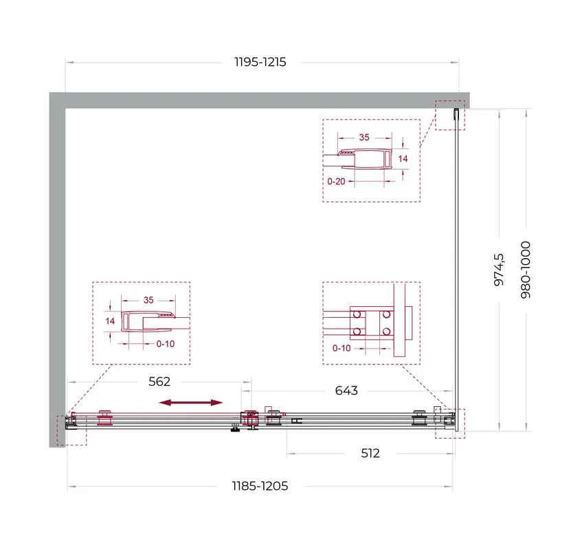 Душевой уголок BelBagno Soft Close-2 AH-1-120/100-C-Cr профиль хром Sancos — официальный сайт