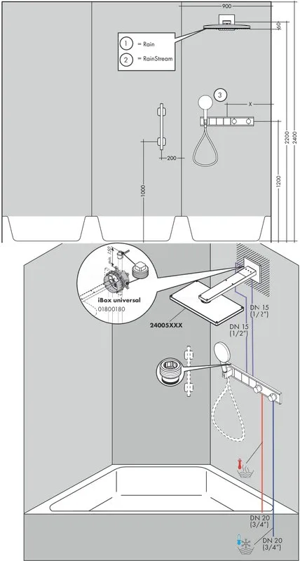 Термостатический смеситель встраиваемый Hansgrohe RainSelect 15356000, для душа Sancos — официальный сайт