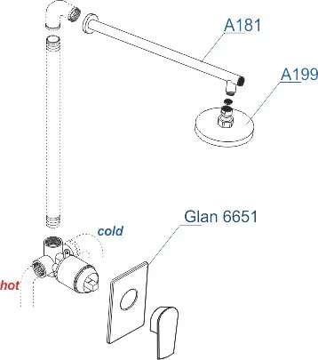 Душевой комплект Wasserkraft Glan A66181 С ВНУТРЕННЕЙ ЧАСТЬЮ, черный Sancos — официальный сайт