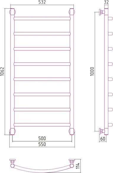 Полотенцесушитель водяной Сунержа Галант + 100x50 Sancos — официальный сайт