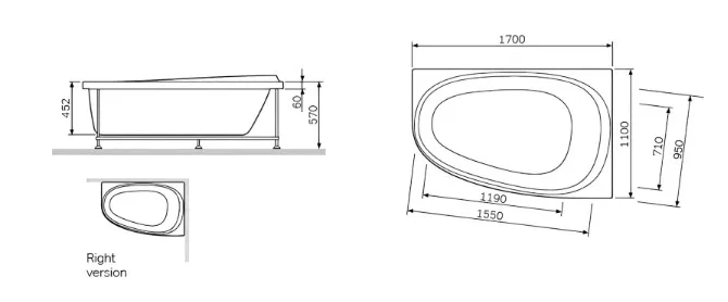 Акриловая ванна AM.PM Like W80A-170L110W-A без опоры 170x110 см, угловая, левая, пристенная, белая Sancos — официальный сайт