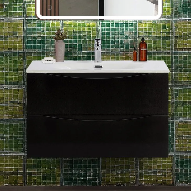 Тумба под раковину без столешницы BelBagno Marino-cer-n 80 подвесная, nero lucido Sancos — официальный сайт