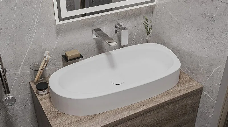 Накладная раковина WHITECROSS Moonstone E 0731.070035.200 70 см, белый матовый Sancos — официальный сайт