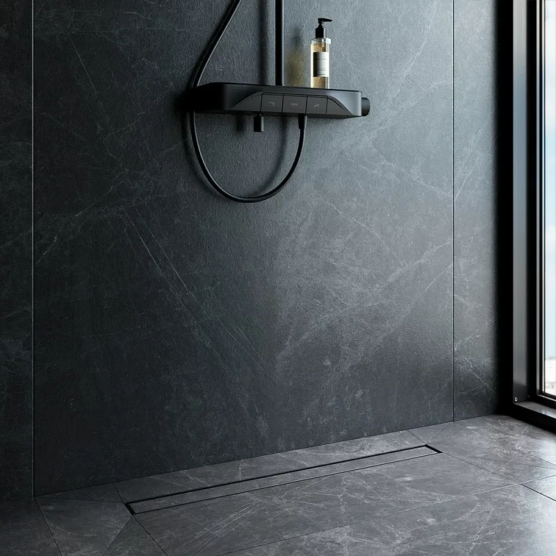 Душевой трап (лоток) AM.PM MasterFlow Tile 80 см, черный матовый Sancos — официальный сайт