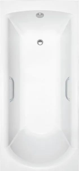 Ванна из литьевого мрамора Delice Astra 170х80 см, пристенная, с черными ручками