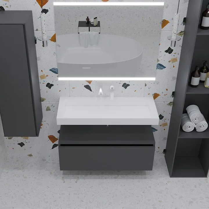 Тумба Armadi Art Flat Valessi Uno-S 100 антрацит матовый Sancos — официальный сайт