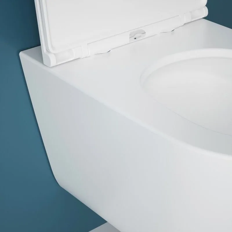 Подвесной унитаз Esbano Fortex-53T ESUPFORT53TW белый глянец безободковый, смыв Торнадо, с сиденьем  Sancos — официальный сайт