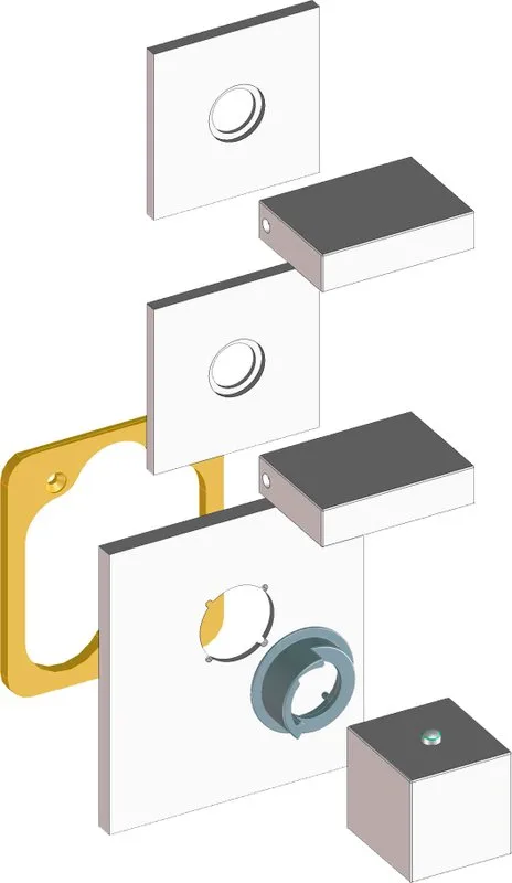 Термостатический смеситель встраиваемый Bossini Rectangular 2 Outlets LP Z033203 для ванны с душем,  Sancos — официальный сайт