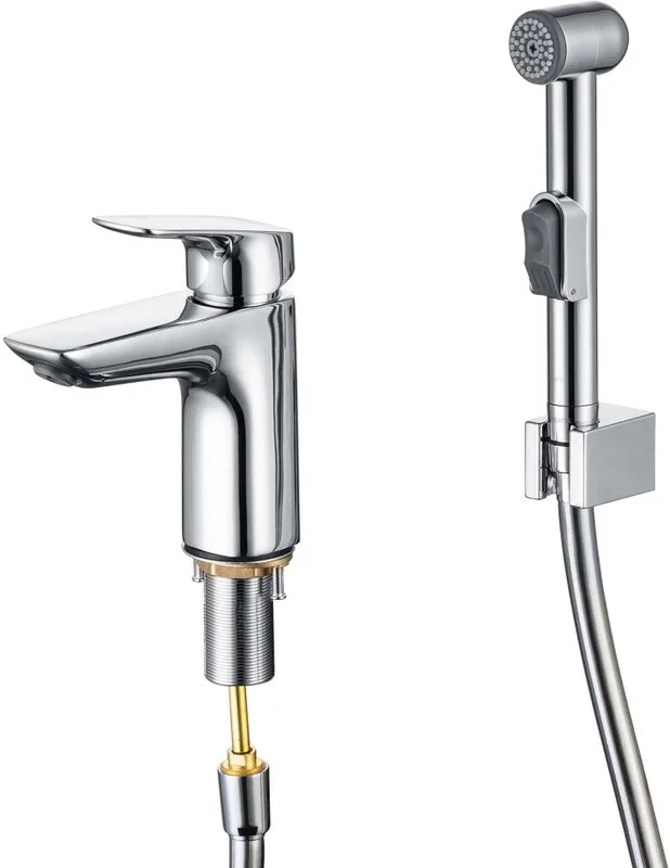 Смеситель для раковины AQUATEK Вега AQ1012CR с гигиеническим душем, хром Sancos — официальный сайт